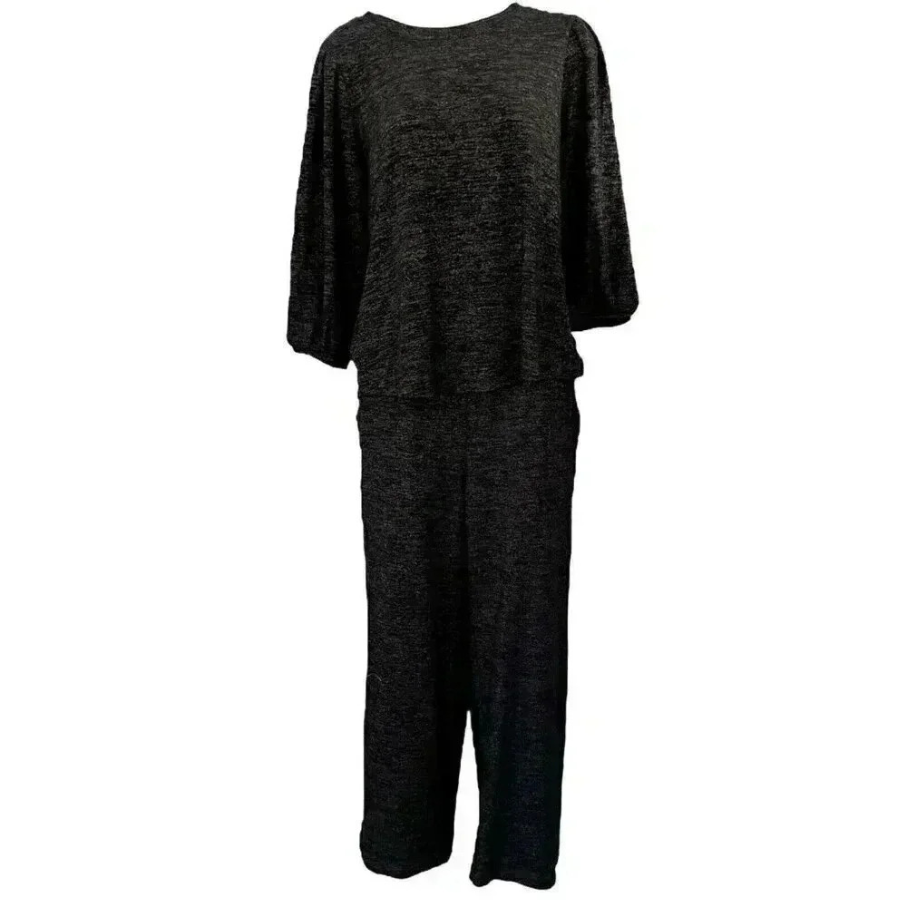 Chicos top and pants set gray top m bottoms mp gray